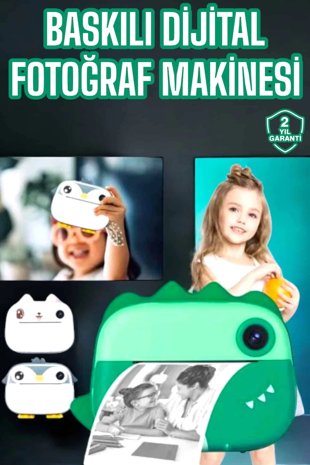 Mey İthalat® Çocuklar İçin Özel Fotoğraf Makinesi Printer Kamera