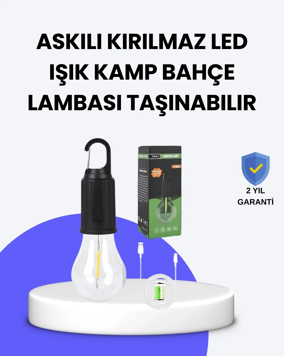 Mey İthalat® Çok Yönlü Asma Kancalı Kamp Işığı