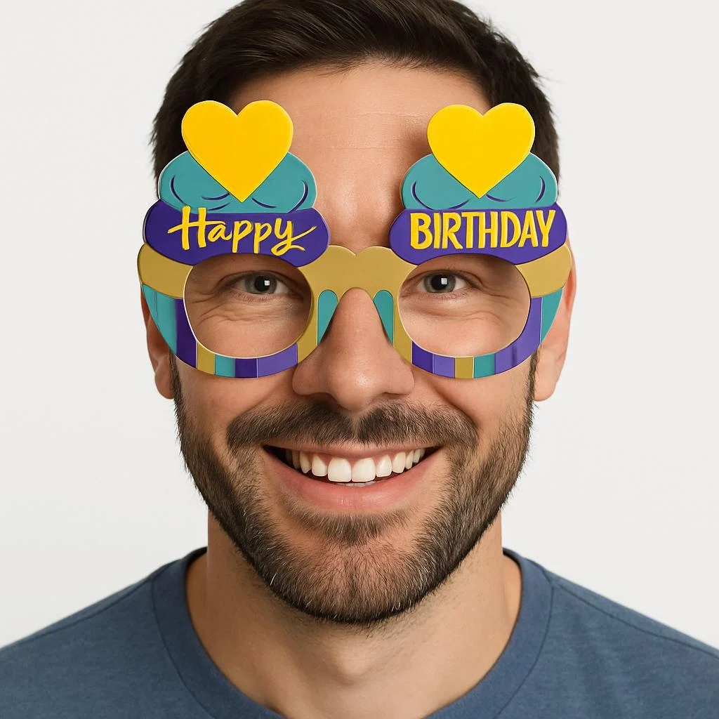 Mey İthalat® Cupcake Temalı Doğum Günü Renkli Karton Happy Birthd