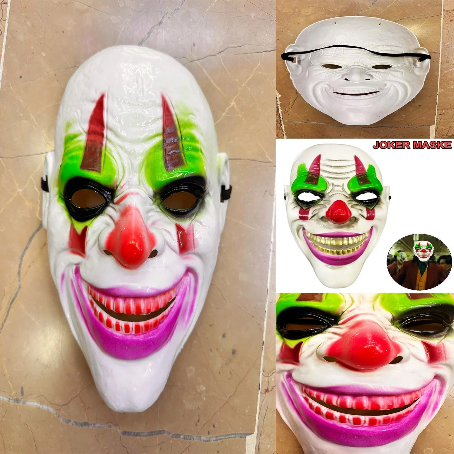 Mey İthalat® Delirten Gülüş Psikopat Palyaço Temalı Joker Maskesi