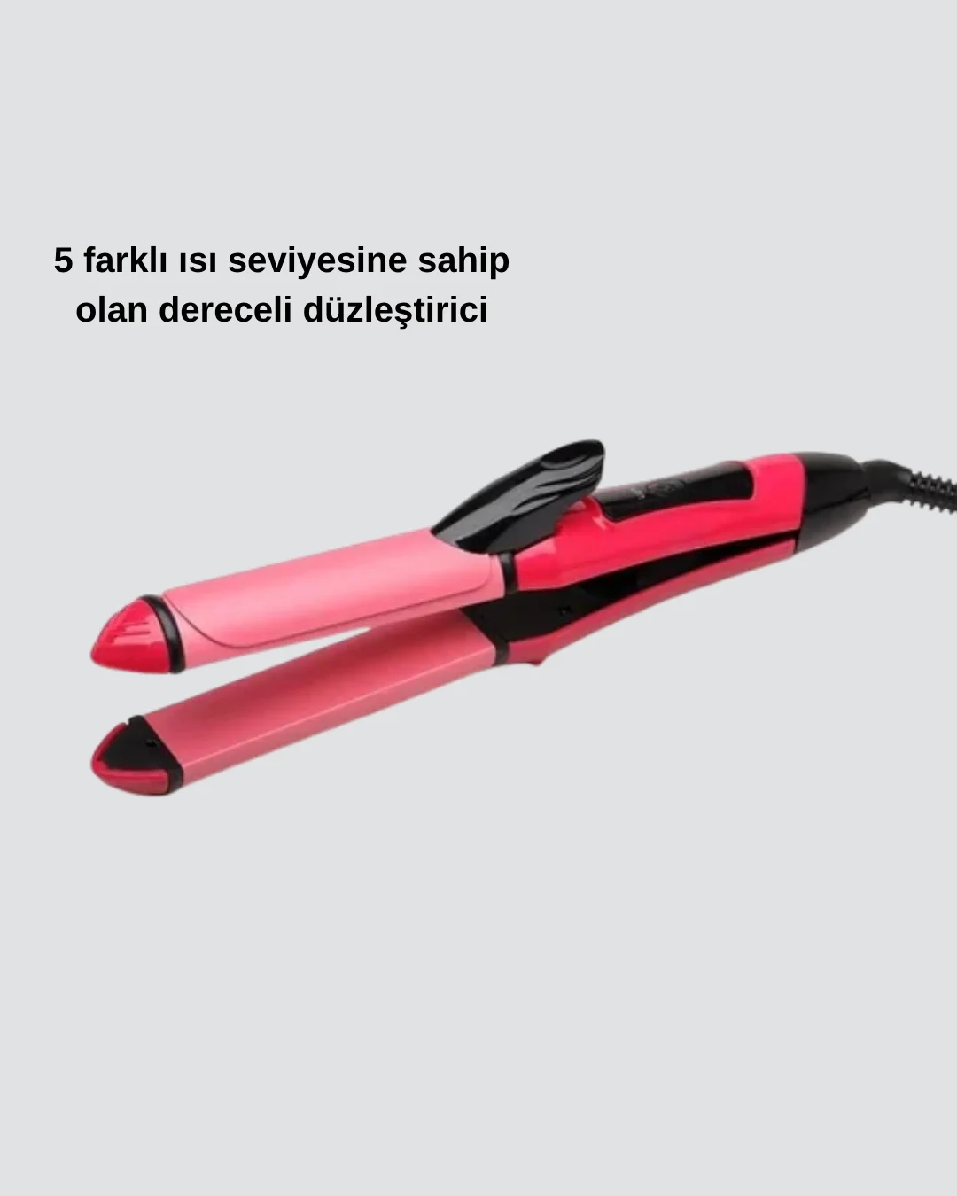 Mey İthalat® Dereceli Seramik Saç Düzleştirici – 5 Isı Seviyesi, 