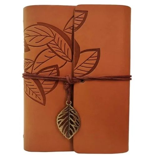 Mey İthalat® Deri Yaprak Desenli Defter
