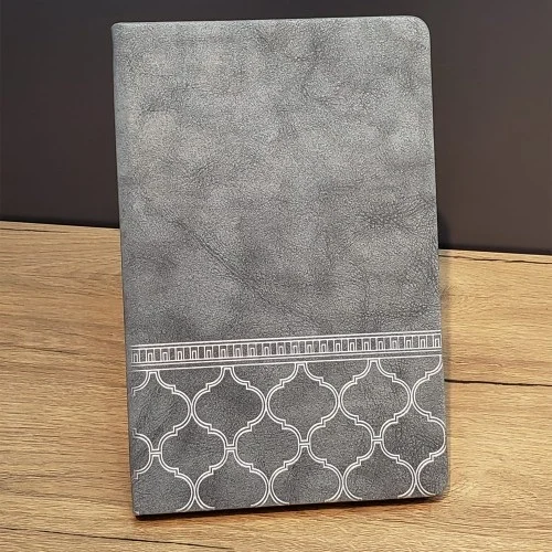 Mey İthalat® Desenli Gri Deri Defter