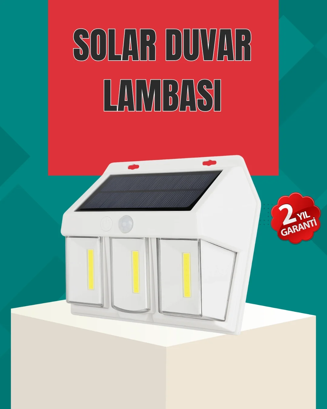 Mey İthalat® Dış Mekan Solar Duvar Lambası – 120° Hareket Algılam