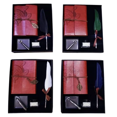 Mey İthalat®  Divit Hokka Defter ve Tüylü Kalem Seti