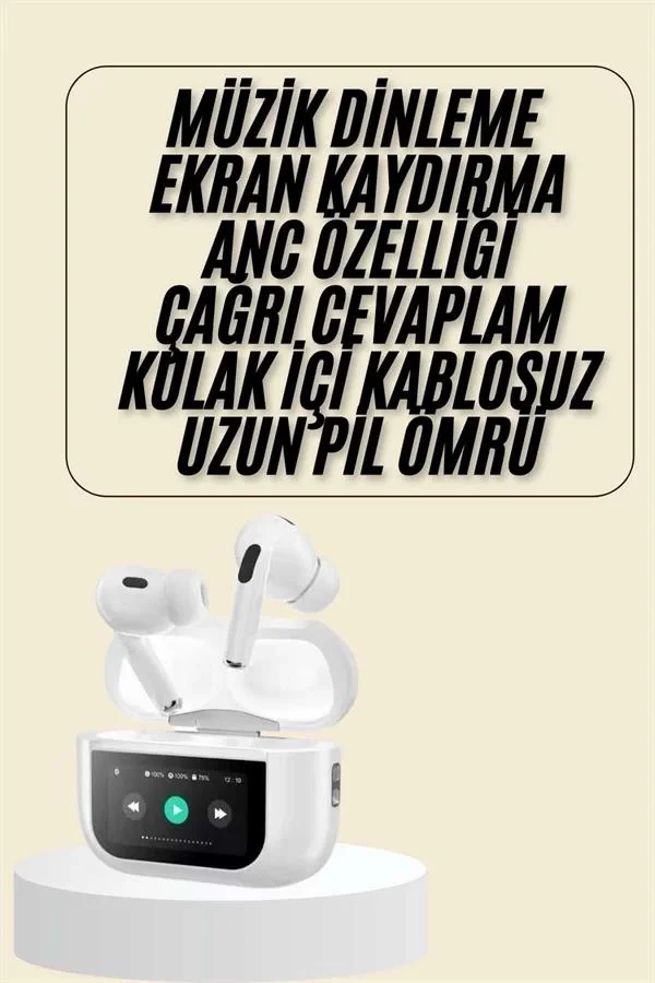 Mey İthalat® Dokunmatik Ekranlı Bluetooth Kulaklık TWS İOS Androi