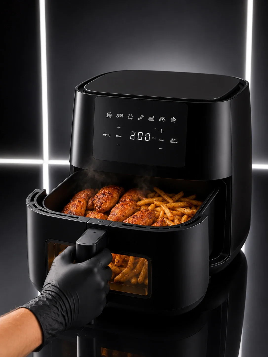 Mey İthalat® Dokunmatik Ekranlı Air Fryer Sağlıklı Yağsız Pişirme