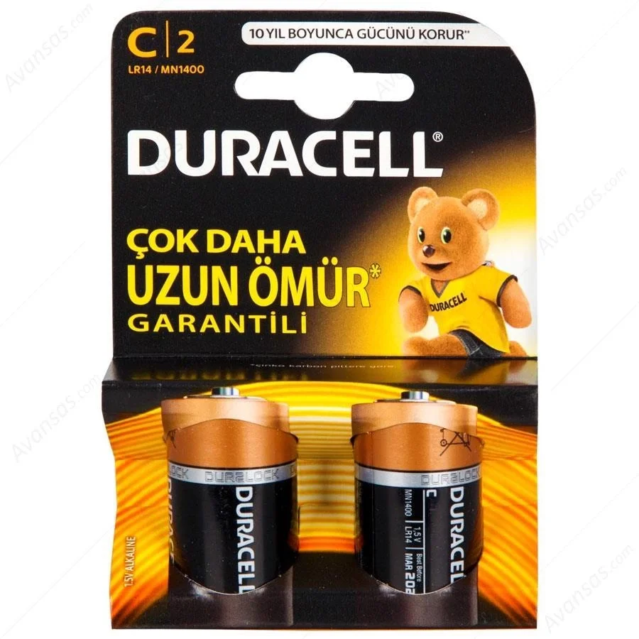 Mey İthalat® Duracell Alkalin C Orta Boy Pil 2'li Paket Mey İthalat® Duracell Alkalin C Orta Boy Pil 2'li Paket
