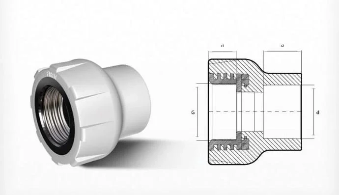 Mey İthalat® Ege Yıldız PPRC 25X1/2 Dişi Adaptör Gri