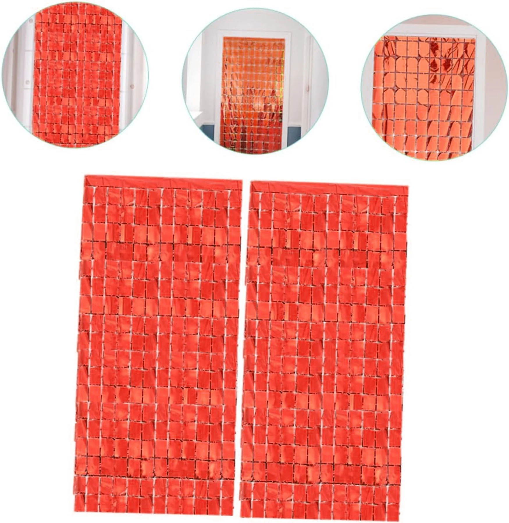 Mey İthalat® Ekstra Metalize Kırmızı Renk Disko Dikdörtgen Kesim 