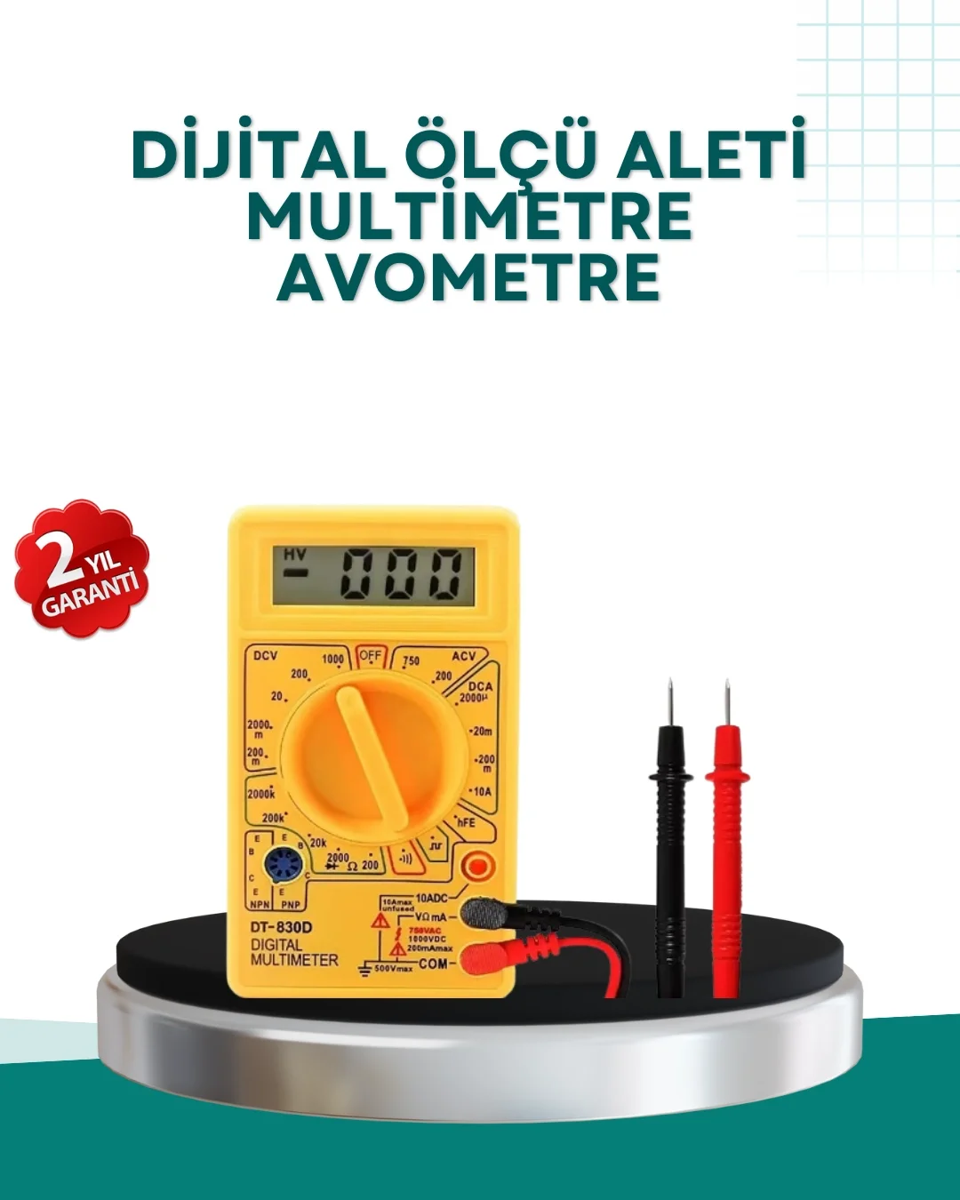 Mey İthalat® Elektrik Ölçüm Cihazı Dijital Multimetre 10 Amper De