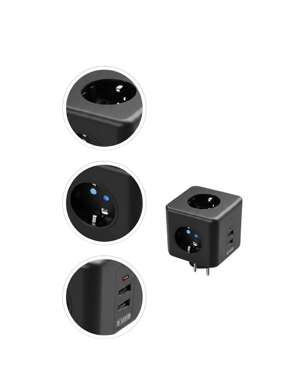 Mey İthalat® Elektronik Cihazlar İçin Akım Korumalı 3 Prizli USB’