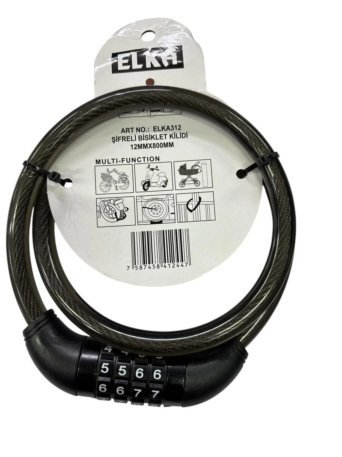 Mey İthalat® Elka 312 Şifreli Bisiklet Kilidi 80 cm Mey İthalat® Elka 312 Şifreli Bisiklet Kilidi 80 cm