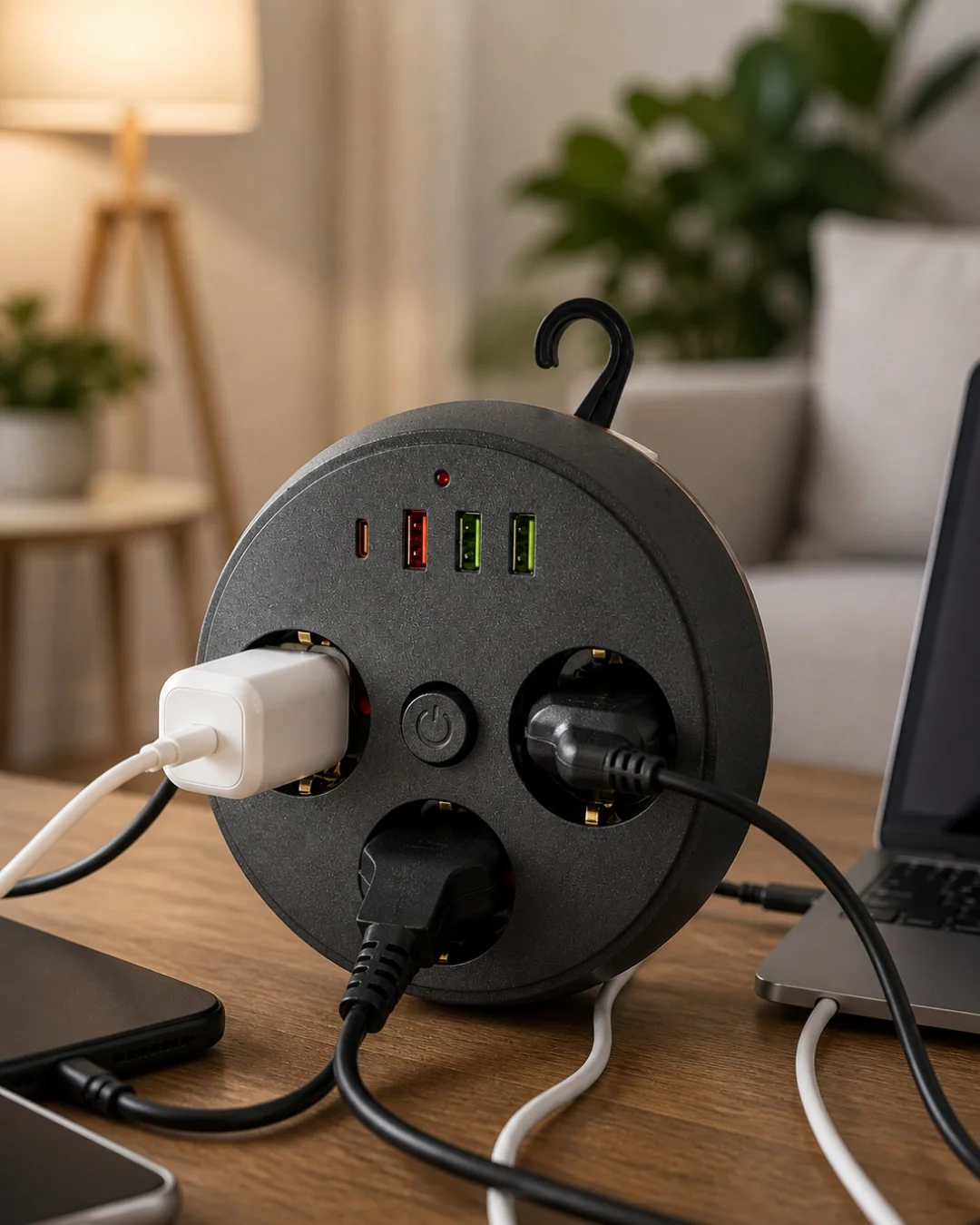 Mey İthalat® Ev Ofis İçin Çoklu Priz 3 Priz 3 USB Type C Güvenli 