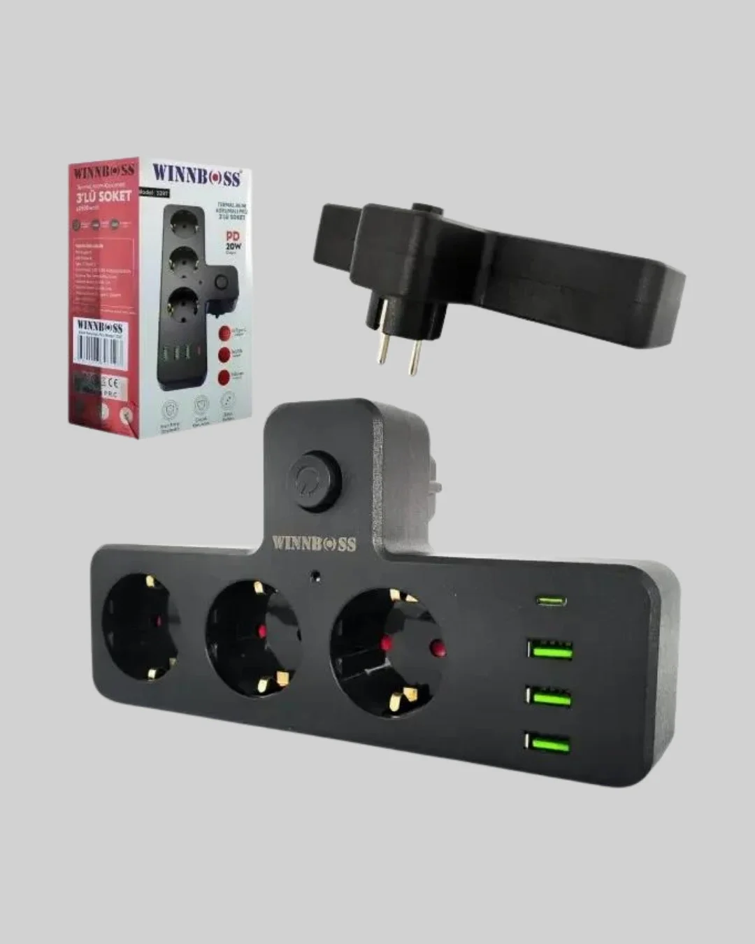 Mey İthalat® Ev ve Ofis İçin Akıllı Çoklu Priz 7 Girişli