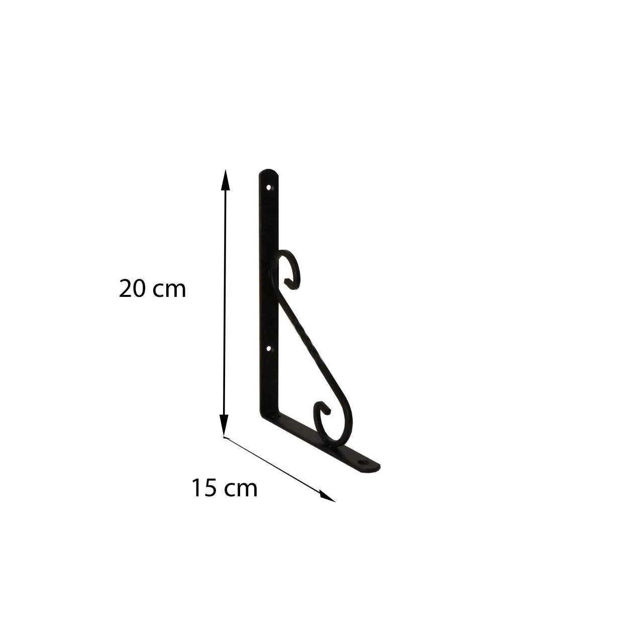 Mey İthalat® Ferforje Raf Altı No:2 Siyah
