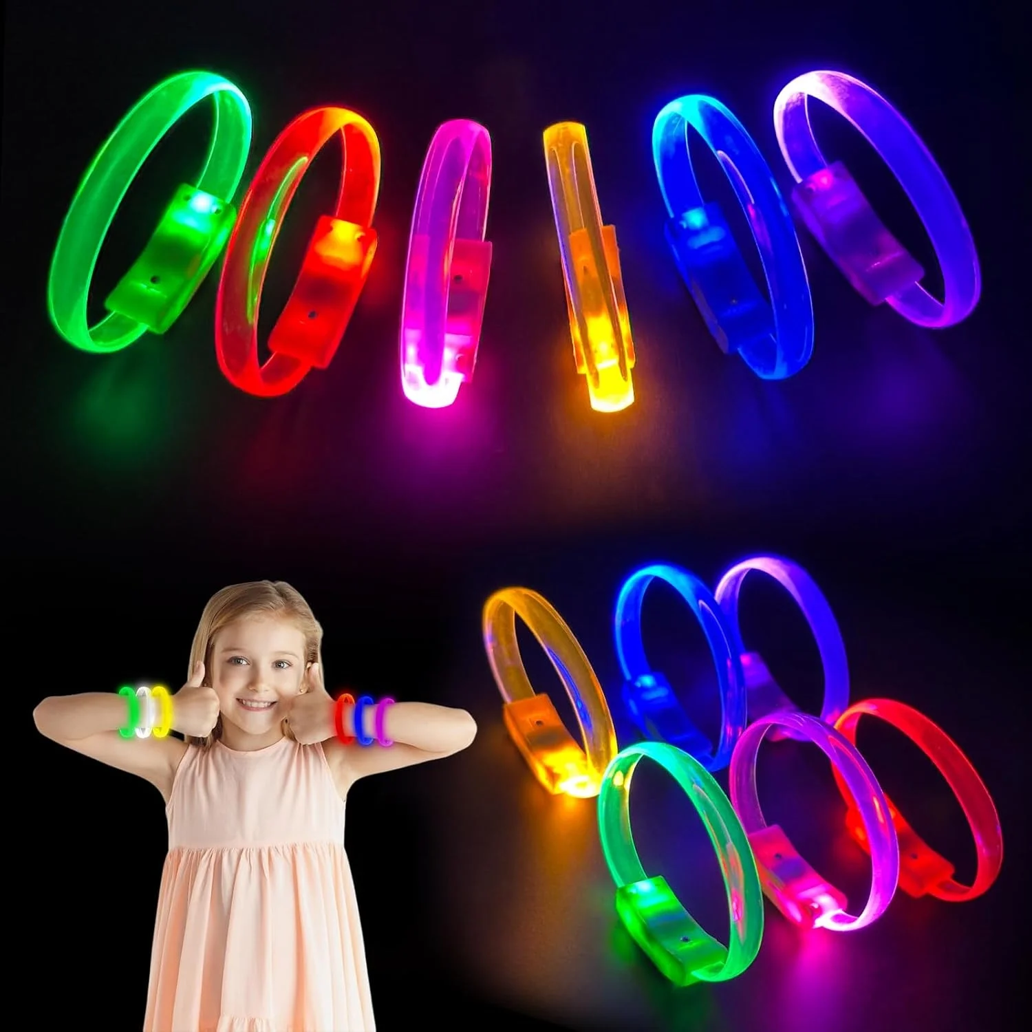 Mey İthalat® Festival &amp; Parti LED Bileklik Baskı Yapılabilir 