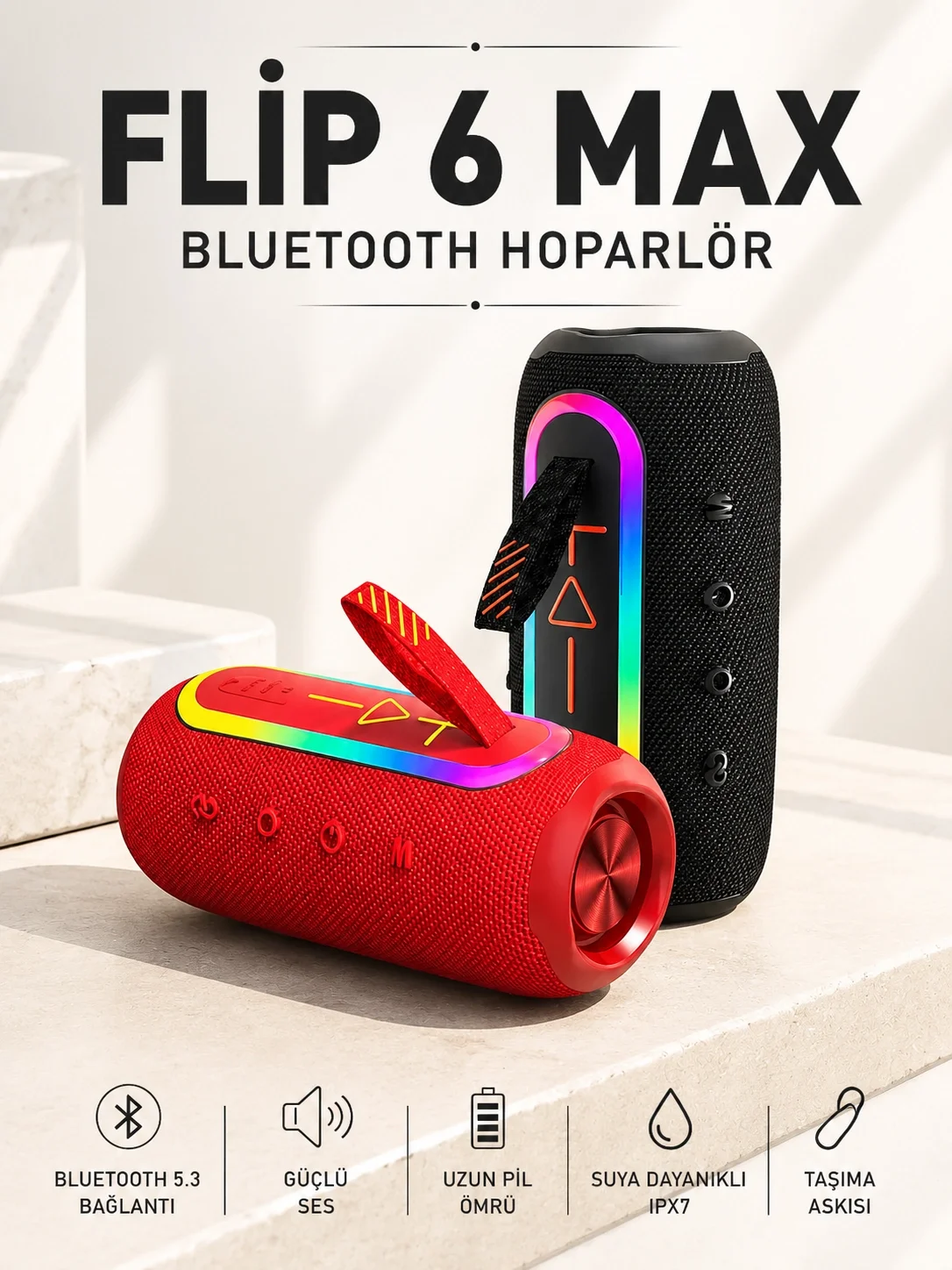 Mey İthalat® FLİP 6 MAX BLUETOOTH HOPARLÖR