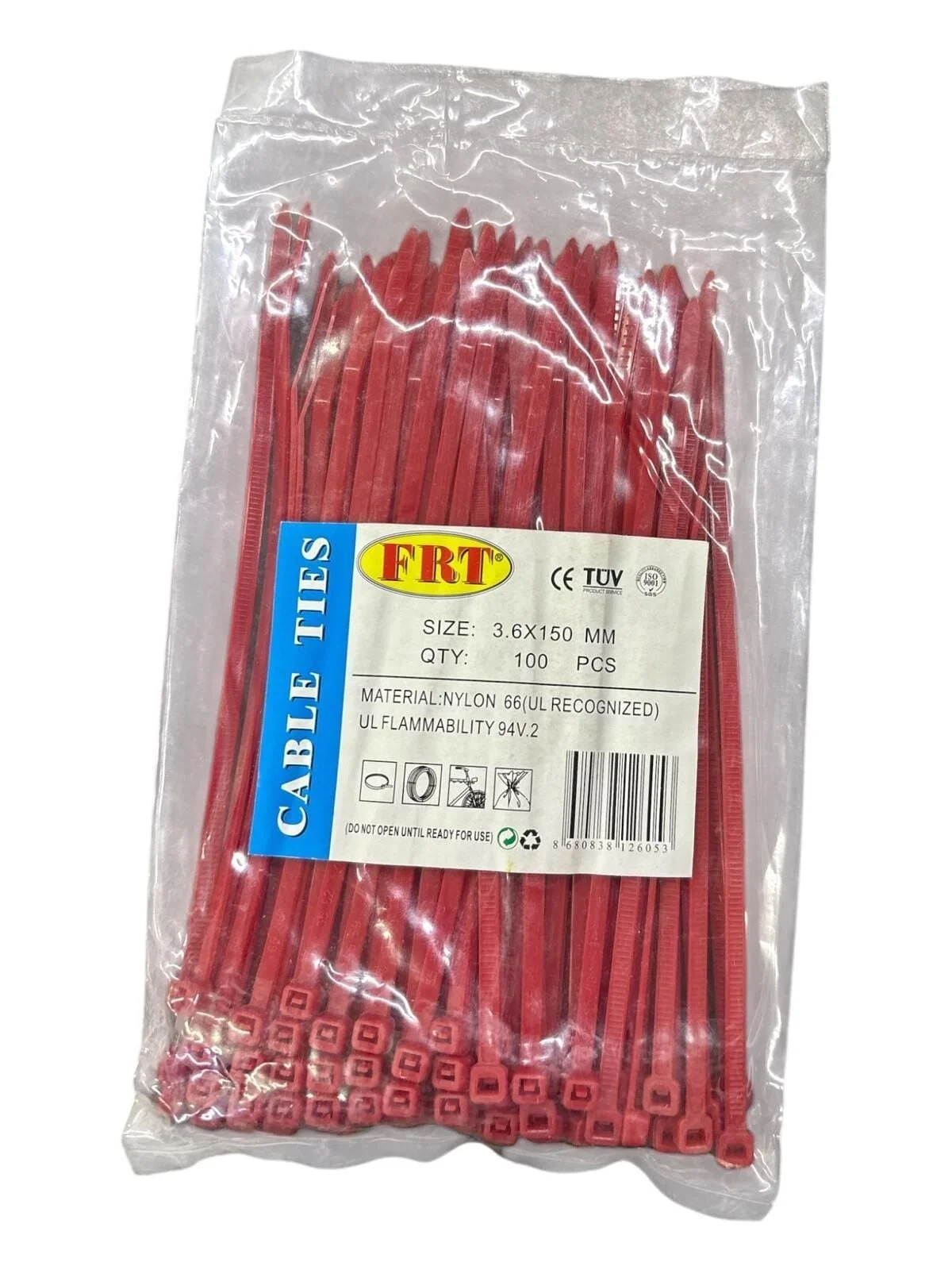 Mey İthalat® FRT Kırmızı 3,6X150 Kablo Bağı