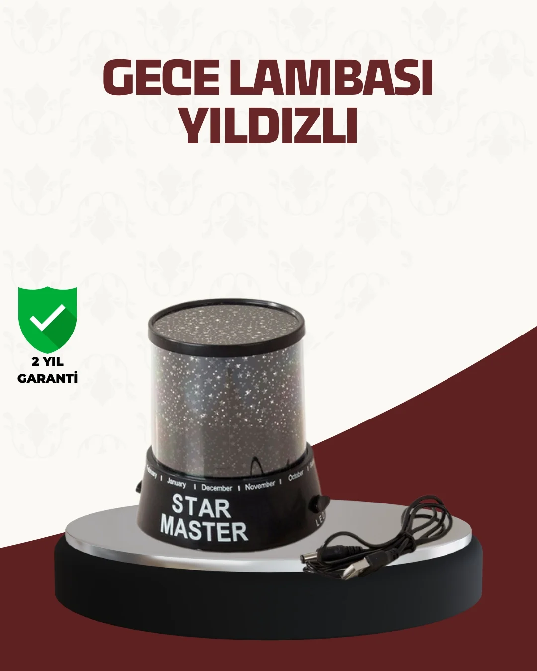 Mey İthalat® Galaxy Efektli LED Projektör Taşınabilir Yıldız Gece