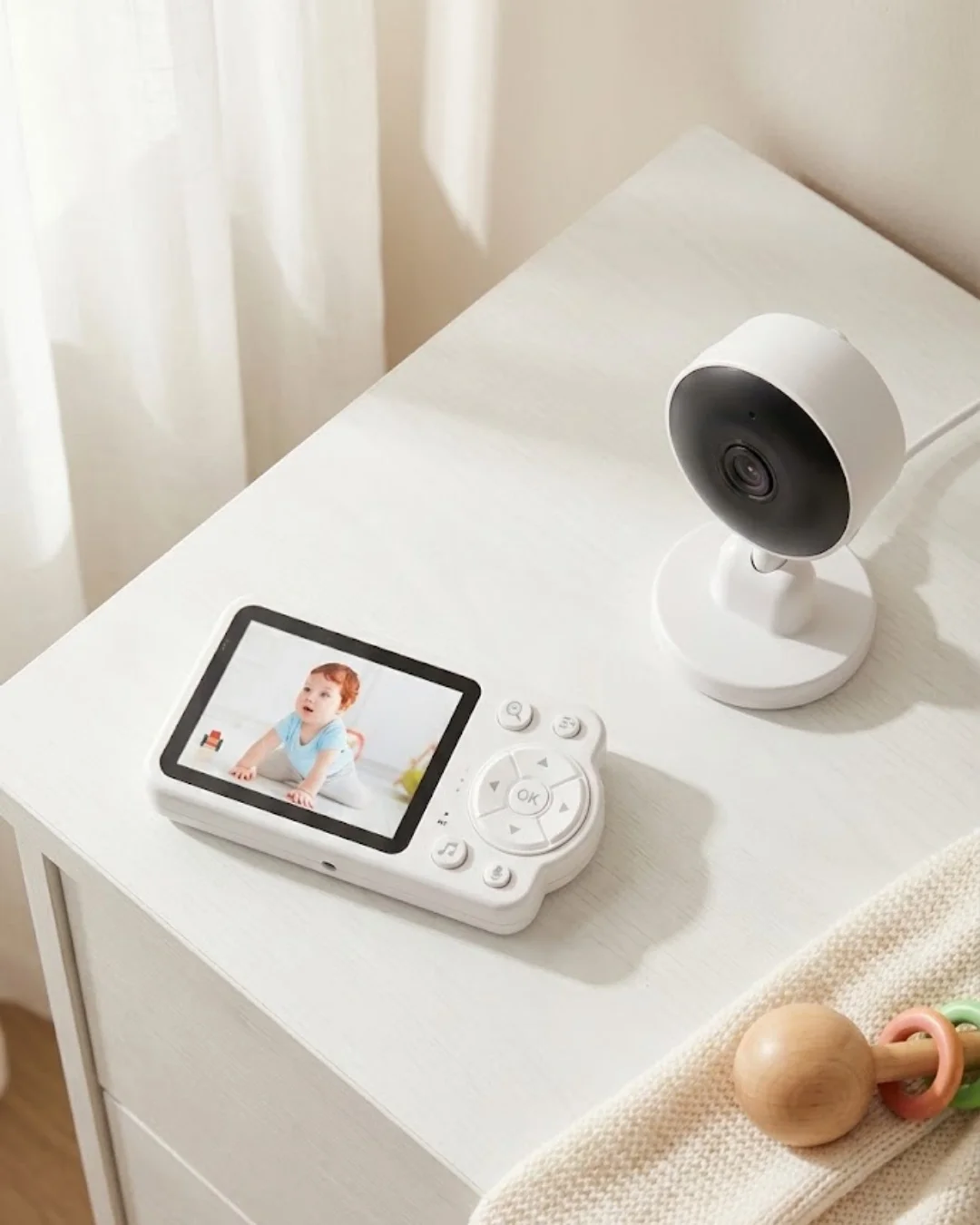 Mey İthalat® Gece Görüşlü Kablosuz Bebek Monitörü Ağlama ve Harek