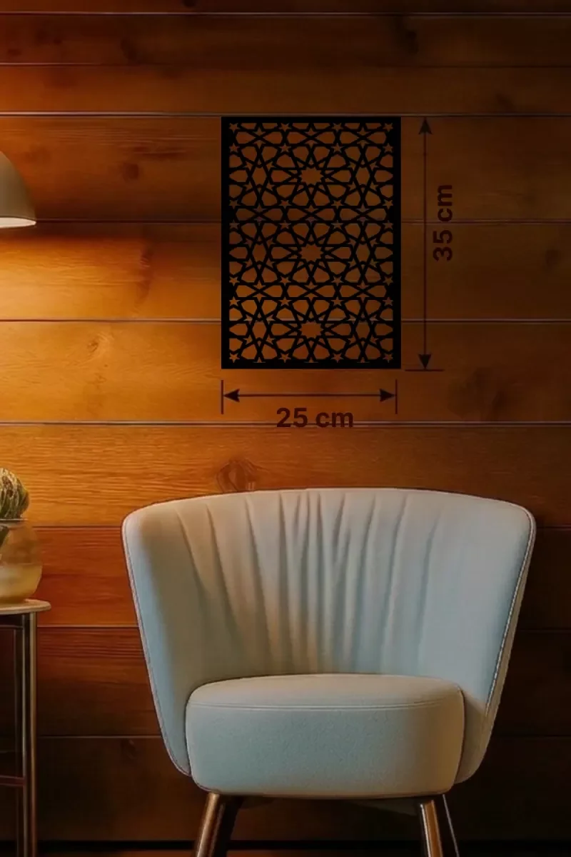 Mey İthalat® Geometrik Yıldız Geçme Ahşap Duvar Tablosu - 25x35 c Mey İthalat® Geometrik Yıldız Geçme Ahşap Duvar Tablosu - 25x35 c