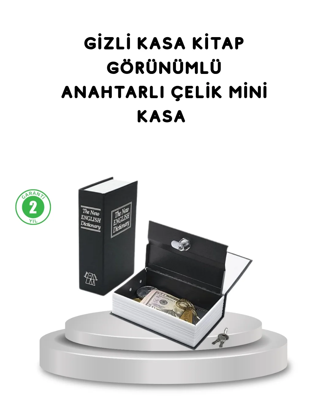 Mey İthalat® Gizli Kitap Kasa – Metal Gövdeli, Anahtarlı