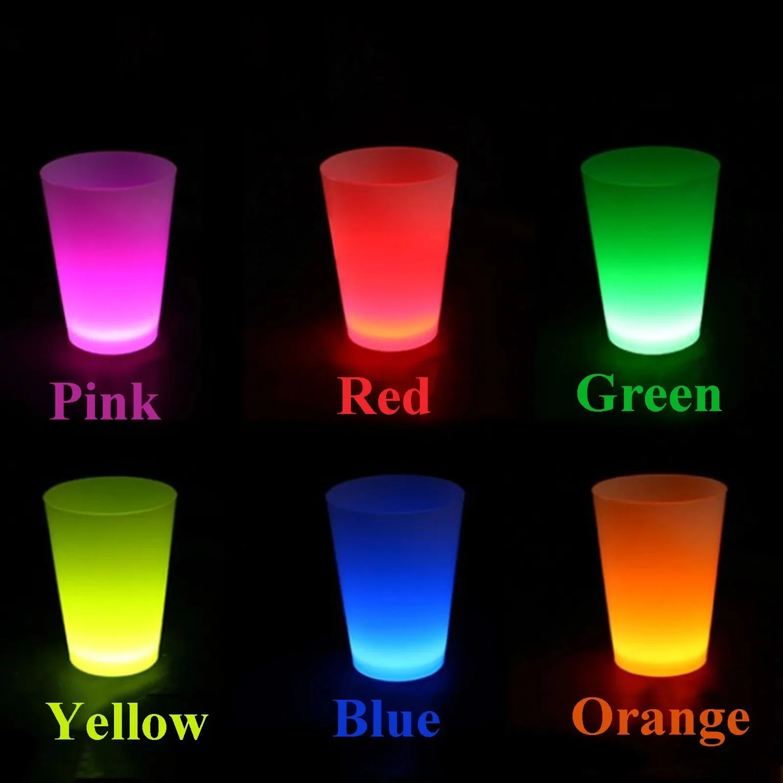 Mey İthalat® Glow Partisi Bardakları 6 Renk 6 Adet 1.5 oz 4.5 x 6