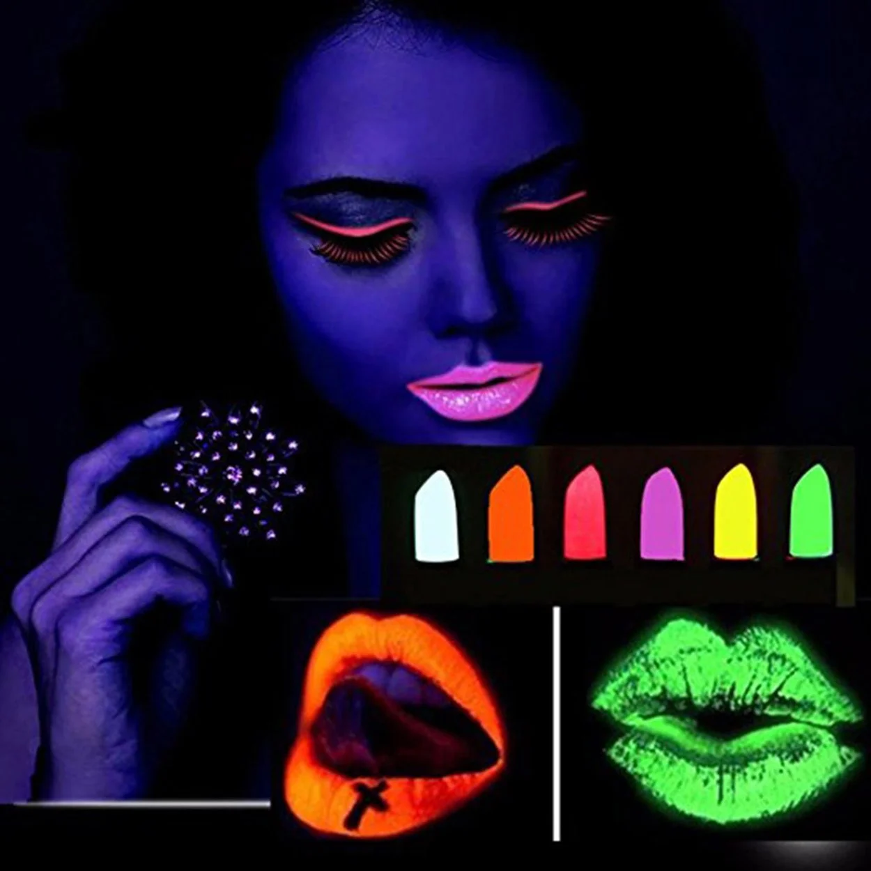 Mey İthalat® GlowPaint 6’lı Neon Boya – UV Işıkta Parlayan Makyaj