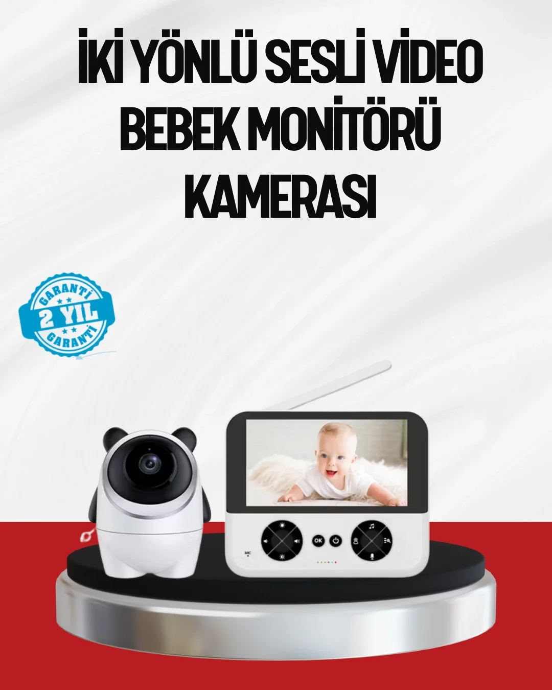 Mey İthalat® Görüntülü Bebek Monitörü 4.3 İnç Ekran ve Sesli İlet