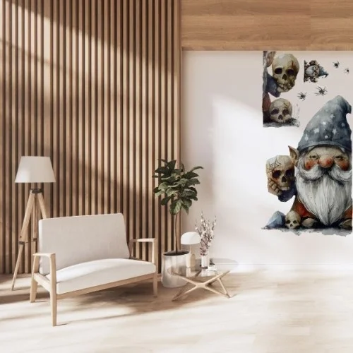 Mey İthalat® Gotik Cüce ve Kafatası Duvar Sticker Seti