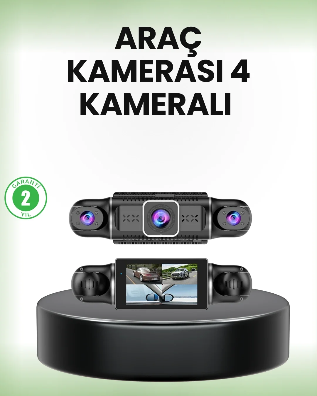 Mey İthalat® GPS’li 4 Kameralı Araç İç Dış Kayıt Sistemi 1080P Wi