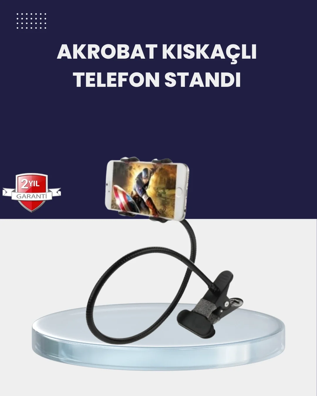 Mey İthalat® Güçlü Mandallı Akrobat Telefon Tutucu Masa Araç Uyum