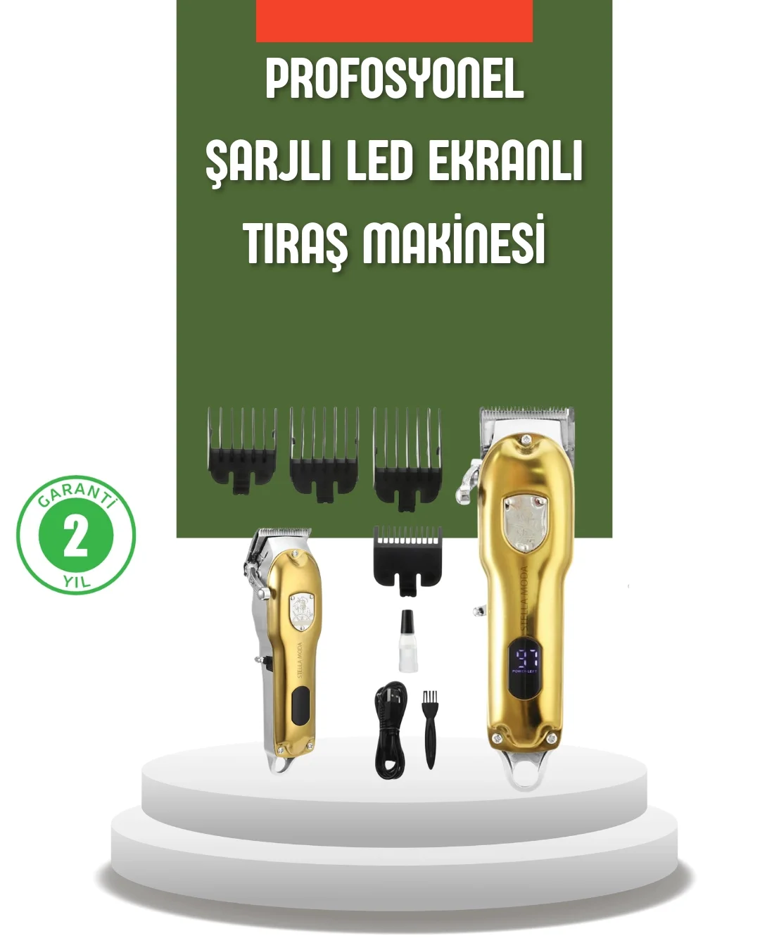 Mey İthalat® Güçlü Motorlu LCD Ekranlı Şarjlı Tıraş ve Şekillendi