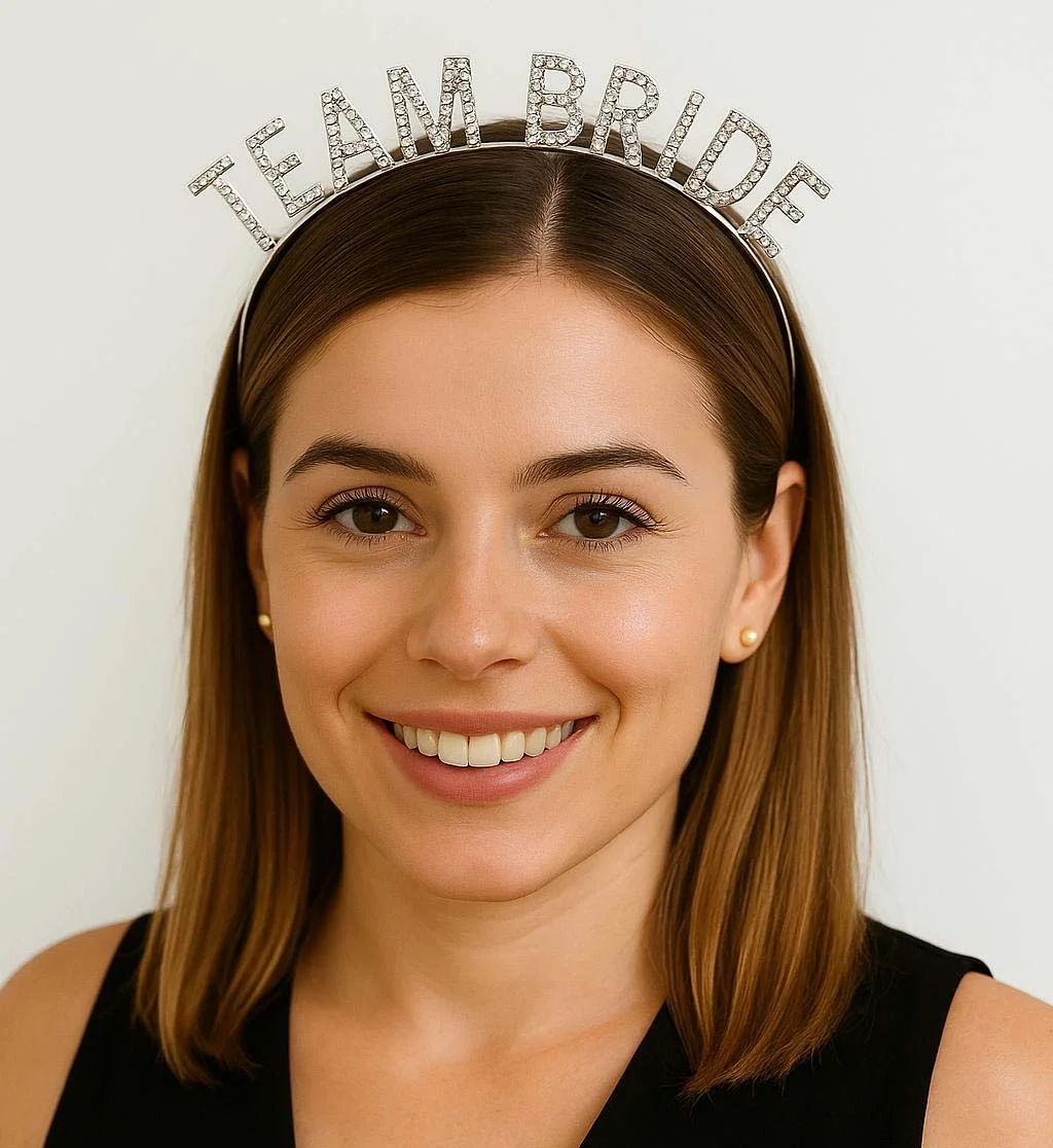 Mey İthalat® Gümüş Renk Team Bride Taç Plastik – Gelin ve Nedime 