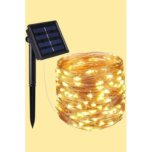 Mey İthalat® Güneş Enerjili 200 LED Dış Mekan Aydınlatma Şeridi