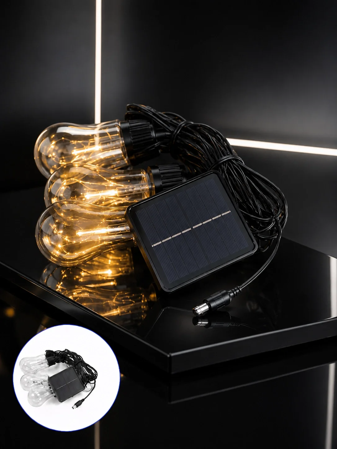Mey İthalat® Güneş Enerjili Dış Mekan LED Ampul Işık Zinciri Bahç