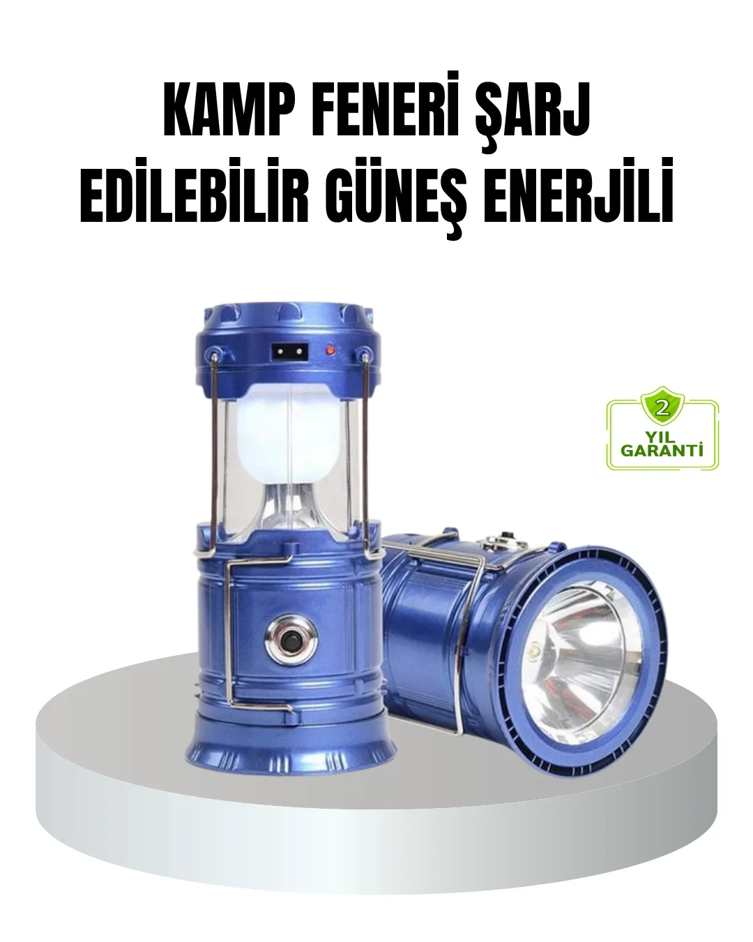 Mey İthalat® Güneş Enerjili Kamp Lambası Şarjlı Taşınabilir Kompa