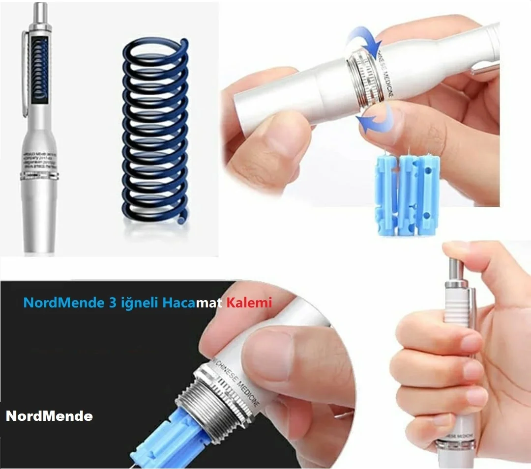 Mey İthalat® Hacamat kalemi 3 İğneli 100 ADET İĞNE HEDİYE Mey İthalat® Hacamat kalemi 3 İğneli 100 ADET İĞNE HEDİYE