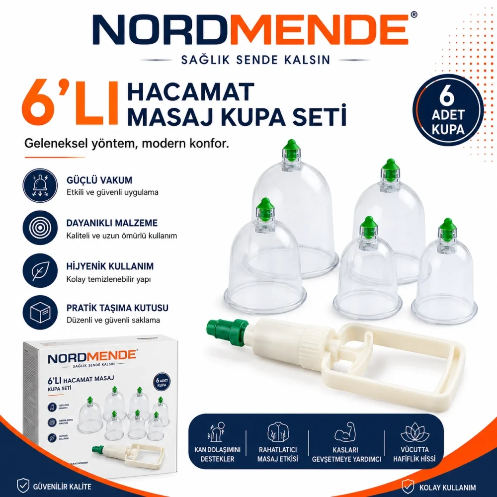 Mey İthalat® Hacamat Masaj Kupası 6'lı Set | Vakumlu Kup Mey İthalat® Hacamat Masaj Kupası 6'lı Set | Vakumlu Kup
