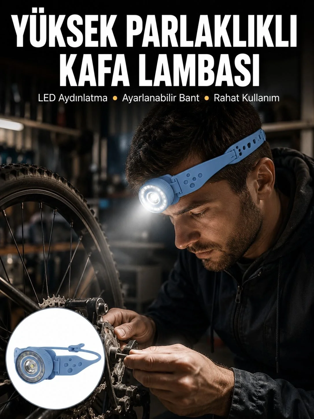 Mey İthalat® Hafif ve Taşınabilir Kamp Kafa Lambası Ayarlanabilir