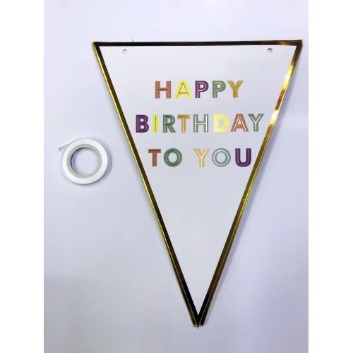 Mey İthalat® Happy Birthday To You Flama Bayrak Süsü