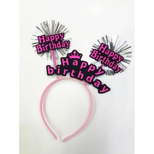 Mey İthalat® Happy Birthday Neon Renk Doğum Günü Tacı 12 Adet