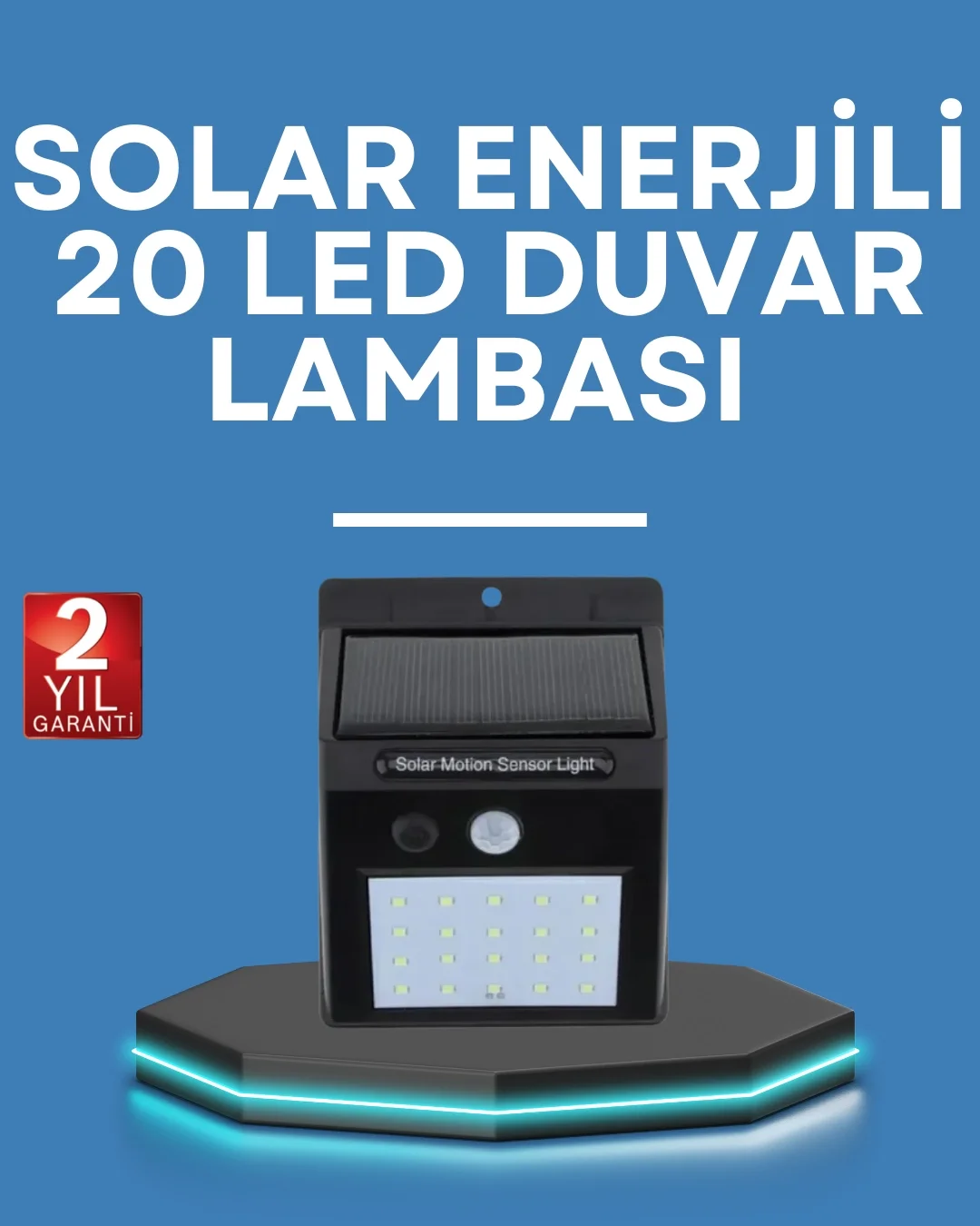 Mey İthalat® Hareket Algılamalı Solar LED Güvenlik Lambası