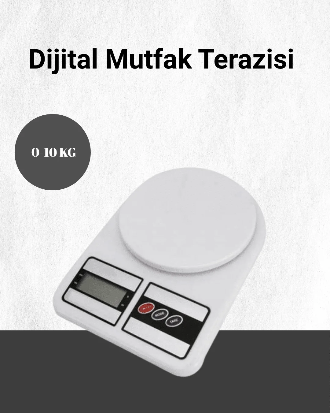 Mey İthalat® Hassas Ölçüm İçin Dijital Mutfak Tartısı – 10 Kg Kap