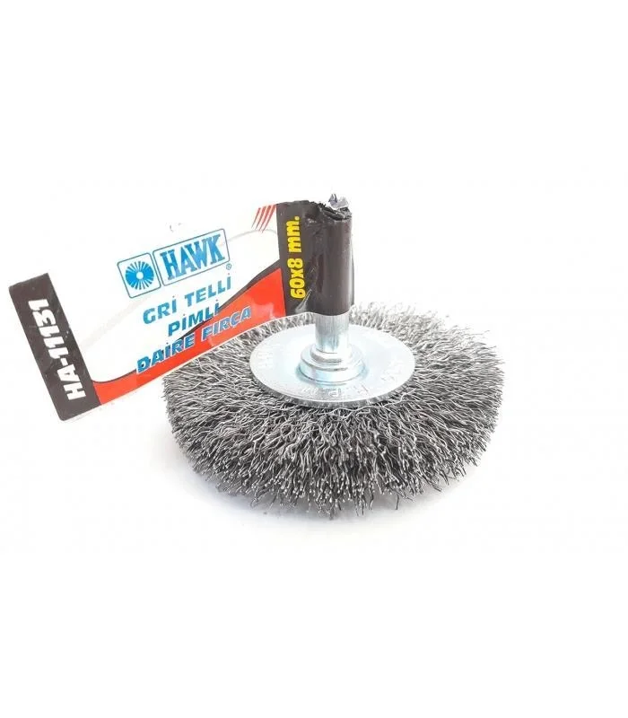 Mey İthalat® Hawk HA11131 Pimli Gri Tel Daire Fırça 60x8 mm Mey İthalat® Hawk HA11131 Pimli Gri Tel Daire Fırça 60x8 mm