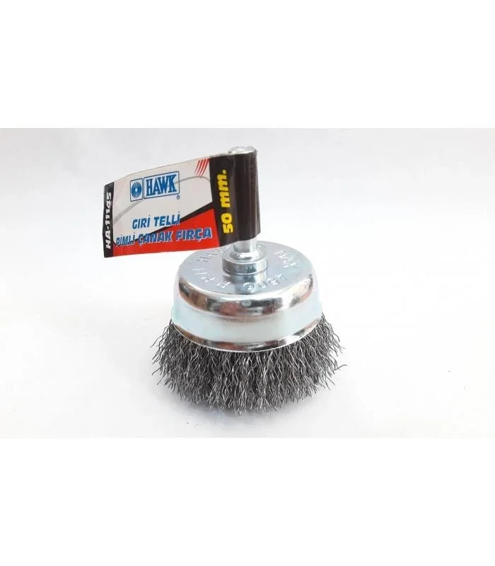Mey İthalat® Hawk HA11145 Pimli Gri Tel Çanak Fırça 50 mm