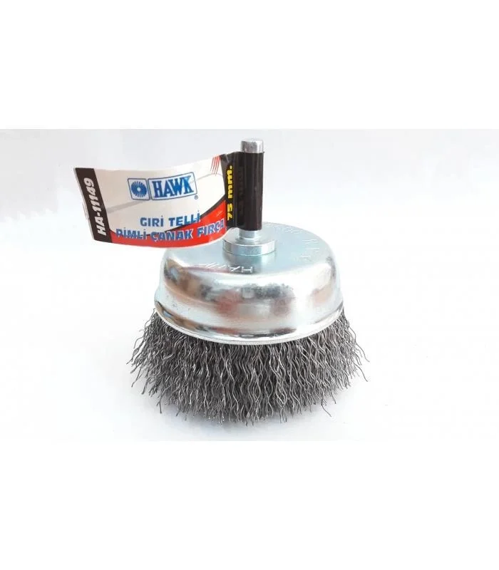 Mey İthalat® Hawk HA11147 Pimli Gri Tel Çanak Fırça 65 mm