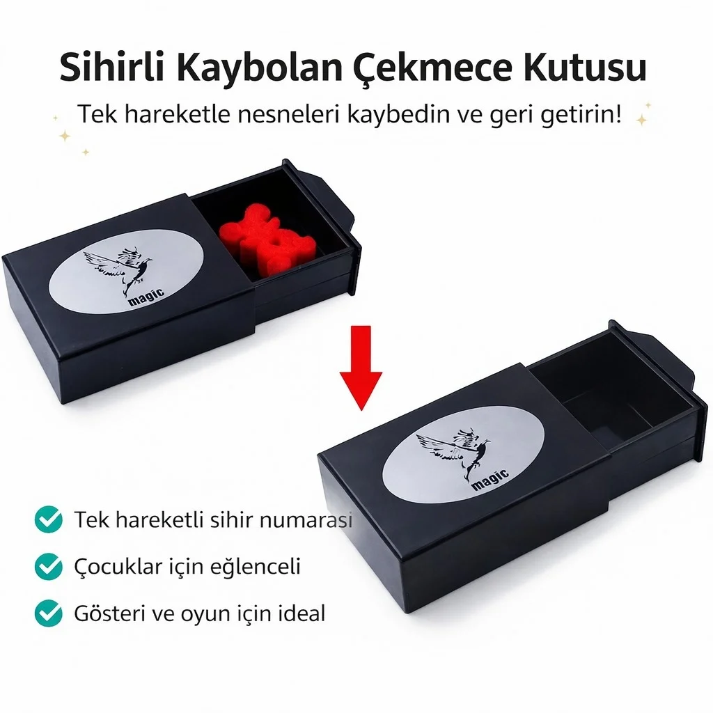 Mey İthalat® Herşeyi Kaybeden Sihirli Kutu Sihirli Çekmece 3x10x7