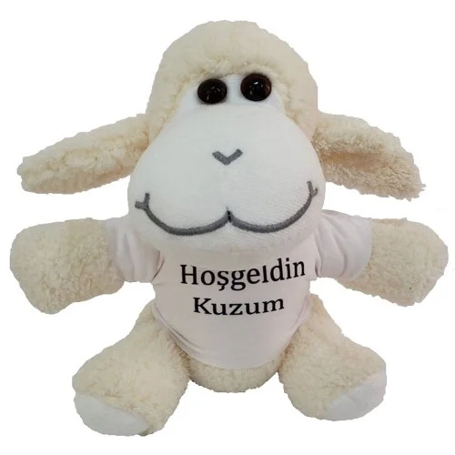 Mey İthalat® Hoşgeldin Kuzum Tişörtlü Peluş Kuzu